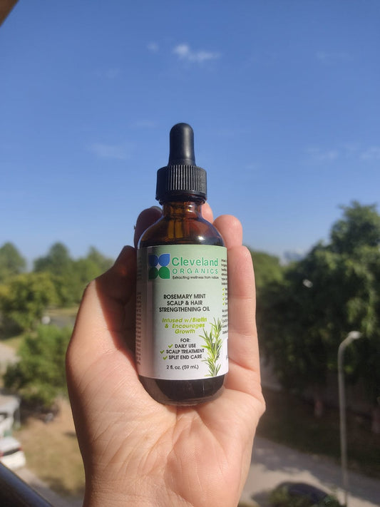 Cleveland Organics Rosemary Mint Hair Oil – For Growth, Split Ends & Daily Scalp Care