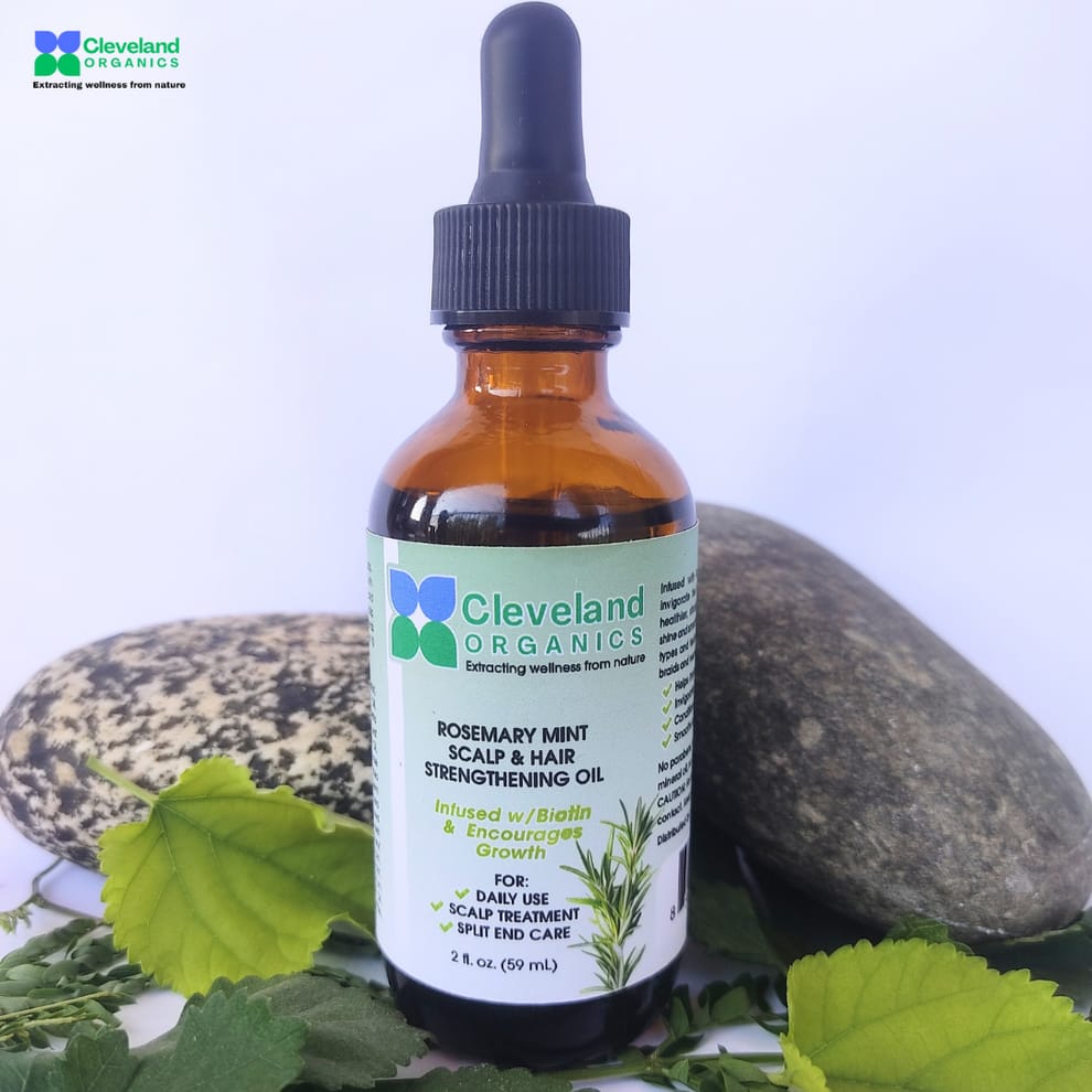 Cleveland Organics Rosemary Mint Hair Oil – For Growth, Split Ends & Daily Scalp Care